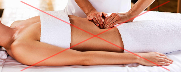 Висцеральный массаж нижней части живота не рекомендуется при миоме